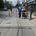 ตีเส้นทางม้าลาย และรัมเบิ้ลสตริปที่โรงเรียนนิลรัตน์อนุสรณ์