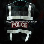 เสื้อกั๊กจราจรสะท้อนแสง POLICE ด้านหลัง