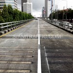 ตีเส้นจราจรโครงการปรับปรุงสะพานข้ามแยก ถนนพระรามที่ 4-สีม