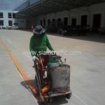 Line marking at DHL Bangna km.23