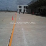 Thermoplastic road marking at DHL Bangna km.23