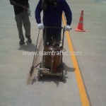 Thermoplastic road line marking at DHL Bangna km.23