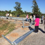 Steel Guard Rail installation from Sisophon km.29+000 to Samrong Cambodia (NR56)