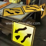 Cambodia Traffic Sign W1-45 and W1-46