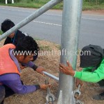 งานติดตั้งป้ายจราจร โอเวอร์เฮด กรมทางหลวง แขวงการทางตราด กรมทางหลวง