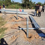 Guard rail installation at Sisophon to Samrong NR56 Cambodia