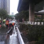 w-beam guardrails ในทางหลวงหมายเลข 34 ตอน บางนา - ทางเข้าท่าอากาศยานสุวรรณภูมิ