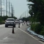 hot dipped galvanized road guard rail ทางหลวงหมายเลข 304 ตอน ฉะเชิงเทรา - เสม็ดเหนือ ตอน 1 ระหว่าง กม.72+600 - กม.73+150