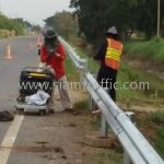 guard rails ทางหลวงหมายเลข 3304 ตอนควบคุม 0100 ตอน บ้านโพธิ์ - แปลงยาว