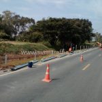 safety crash barriers ทางหลวงหมายเลข 3304 ตอนควบคุม 0100 ตอน บ้านโพธิ์ - แปลงยาว