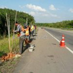 W-Beam Guardrail CLASS I TYPE II ปริมาณงาน 588 เมตร แขวงทางหลวงชุมพร