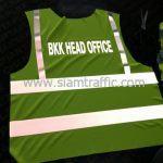 เสื้อสะท้อนแสง safety ปตท. รีดข้อความสะท้อนแสง "BKK HEAD OFFICE"