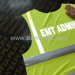 เสื้อสะท้อนแสง safety ปตท. รีดข้อความสะท้อนแสง "EMT ADMIN"