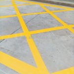 ตีเส้นถนน ตารางสีเหลือง ที่จุฬาพัฒน์ 14 (ซอยจุฬาฯ 12) จุฬาลงกรณ์มหาวิทยาลัย