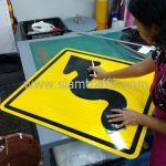 Winding road warning sign export to Yangon Myanmar