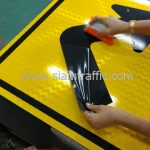 Sharp right turn warning sign import from Thailand