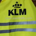 เสื้อกันฝนจราจร สกรีนโลโก้ KLM (เค.แอล.เอ็ม รอยัล ดัทช์ แอร์ไลนส์)