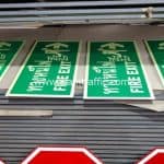 ป้ายหนีไฟเรืองแสง FIRE EXIT รหัส ST045 ขนาด 30 x 60 เซนติเมตร