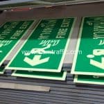 ป้ายทางหนีไฟ FIRE EXIT รหัส ST044 ขนาด 30 x 60 เซนติเมตร ติดสติกเกอร์เรืองแสง