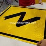Double Bend sign 75 x 75 cm. export to Yangon Myanmar