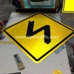 Double Bend warning sign export to Rangoon, Republic of the Union of Myanmar