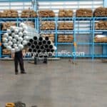 การ์ดเรล แบบมาตรฐานทางหลวงชนบท ติดตั้งที่โครงการก่อสร้างถนนแอสฟัลท์ติกคอนกรีต