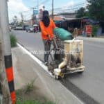 ตีเส้นถนน แขวงทางหลวงเพชรบุรี