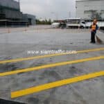 ตีเส้นจราจร อมตะซิตี้ จังหวัดระยอง