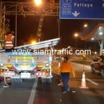 งานเปลี่ยนหน้าป้ายบอกทาง บนทางหลวงพิเศษหมายเลข 7 ตอนบางปะกง - หนองรี