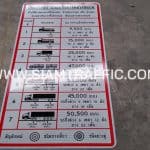 ป้ายกำหนดน้ำหนักรถบรรทุก พร้อมเฟรม ขนาด 120 x 240 ซม.