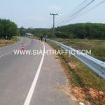 ขั้นตอนการติดตั้งการ์ดเรล ทางหลวงหมายเลข 242 ตอนหนองบัว – ท่าบ่อ