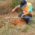 ขั้นตอนการติดตั้งการ์ดเรล ทางหลวงหมายเลข 242