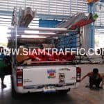 การ์ดเรล และเสาล้มลุกจราจร สีส้ม สูง 80 ซม. ส่งไปที่จังหวัดนครราชสีมา