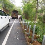Guardrail Class II Type I ติดตั้งบนทางหลวงหมายเลข 1217 ตอน ปากห้วยอ้อย - วังปึ้ง ปริมาณงาน 1,108 เมตร