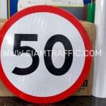 ป้ายบังคับ จำกัดความเร็ว บ-32 ขนาด 60 x 60 เซนติเมตร ป้ายบังคับ จำกัดความเร็ว บ-32 ขนาด 60 x 60 เซนติเมตร