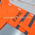 เสื้อกันฝนสีส้ม แบบชุดคลุม คาดแถบสะท้อนแสง สกรีนโลโก้ FAME