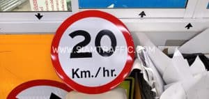 ป้ายจำกัดความเร็ว 20 Km./hr. ขนาด 45 เซนติเมตร สติ๊กเกอร์ EG
