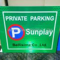 ป้ายที่จอดรถ "PRIVATE PARKING CAMY Bellisima Co.,Ltd." ขนาด 55 x 65 เซนติเมตร